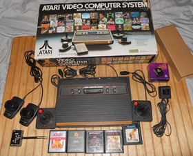 Atari 2600 Console Original 4 switch Console In Box Joystick game WORKING lot