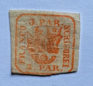 Romania: 1862 3Para. Yellowish Orange. VERY RARE! These are old rare stamps. - Picture 1 of 8