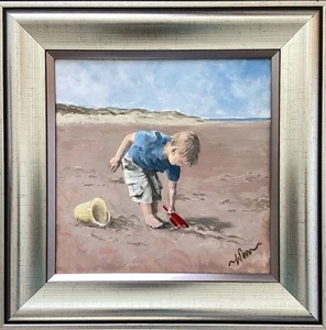 Wendy Parkin original acrylic on stretched canvas framed ‘Treasure' 41 X 41 cm - Picture 1 of 22