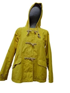 Seafolly Mustard Jacket Ladies Toggle Fastening Raincoat Striped Lining UK 12 - Picture 1 of 13