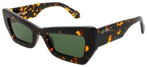 OFF WHITE OW AURORA OERI137F24PLA0016055 Sonnenbrille HAVANA Gestell grüne Gläser 51 mm - Bild 1 von 4