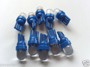 10 NEW Pinball 6.3 Volt LED BLUE Round Replacement Bulbs 555 Wedge Base T10 NEW - Picture 1 of 11