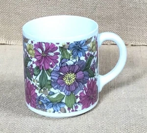 Vintage Jahre Bareuther Waldsassen Floral Mug Cup Purple Flowers Cottage Core - Picture 1 of 8