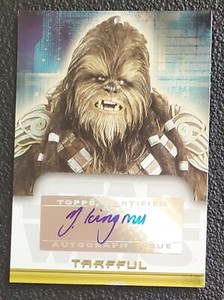 topps autograph card TARFFUL WOOKIEE evolution MICHAEL KINGMA star wars 2006