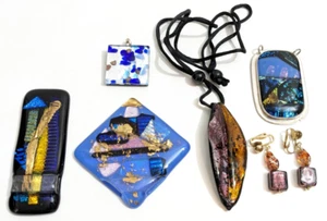 🔥7pcs Barbie Koncher Stunning Art Glass Collection **Sterling Silver Pendant🔥 - Picture 1 of 14