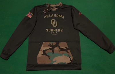 Новый! Мужская черная толстовка NIKE OU OKLAHOMA SOONERS ВОЕННЫЙ САЛЮТ НА СЛУЖБУ - Изображение 1 из 3
