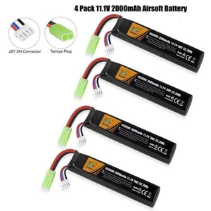 11.1V 2000mAh Airsoft Stick Battery 30C LiPo Battery with Mini Tamiya Connector - Picture 1 of 31