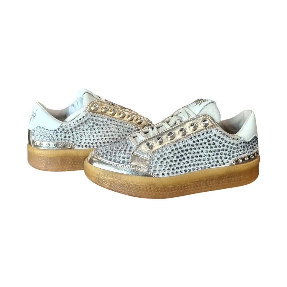 Scarpa donna OVYE' sneakers in camoscio leggero e pelle con strass e suola alta - Immagine 1 di 4