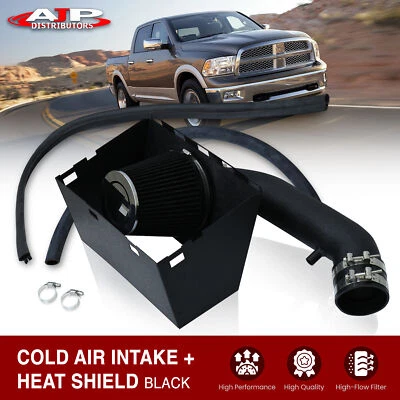 Cold Air Intake Black Pipe Heat Shield For 2009-2018 Dodge Ram 1500 2500 3500 V8 Foto 1 de 4