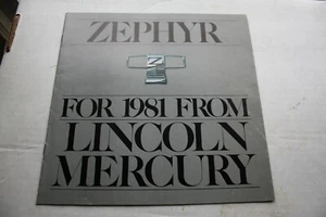Brochure Zephyr Lincoln Mercury 1981 vintage vendita concessionaria opuscolo - Foto 1 di 1