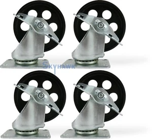 4 piezas. Ruedas de placa superior giratorias de 4"" 350 lb totalmente de acero de 4"" 350 lb de capacidad - Imagen 1 de 3