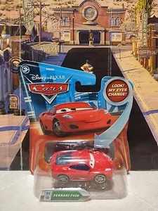 DISNEY PIXAR CARS FERRARI F430 #21 FINAL LAP LOOK MY EYES CHANGE 2009 NEW MATTEL - Picture 1 of 6