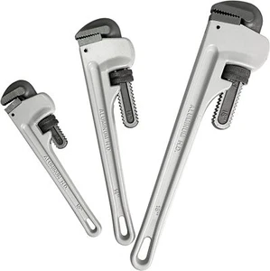 3-teiliger Hochleistungs-Rohrzangensatz aus Aluminium, gerade, 10", 14", 18" - Bild 1 von 5
