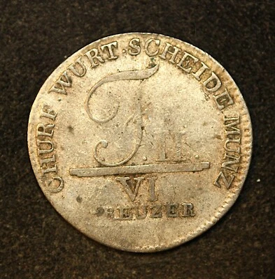 Scarce 1805 German States Württemberg  Silver 6 Kreuzer - Image 1 of 2