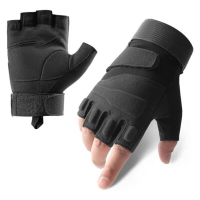Military Tactical Half Finger Gloves Shooting Combat Army Work Fingerless Gloves - Image 1 of 4