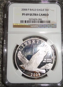 2008-P Bald Eagle Silver Dollar Commemorative NGC PF 69 UC - Picture 1 of 2