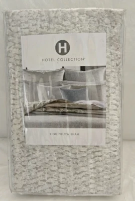 Hotel Collection King Pillow 1-Sham Tessellate 20" x 36" Silver - Image 1 of 2
