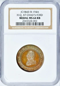 GEORGE HAMPTON LOVETT'S HQ SERIES NO. 3 CHAD'S FORD B-194A, GW-490 NGC MS 64 RB - Picture 1 of 2