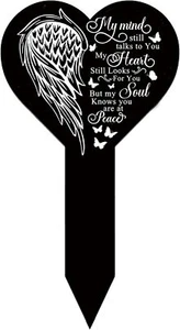 Grave Markers for Cemetery Memorial Remembrance Heart-single Side Engraved - Picture 1 of 7