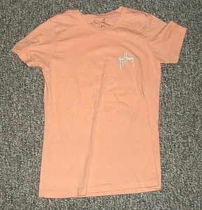 GUY HARVEY BRAND T SHIRT "SWORD FISH" ADULT SIZE S COTTON PEACH - Picture 1 of 3