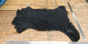 Black Genuine Sheep Skin Short Pile 8mm Thick LOT 1813 Rug Car Seat Pets - Picture 1 of 10