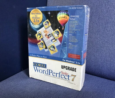Corel WordPerfect 7 Suite Vintage Software Windows New & Sealed - Image 1 of 4