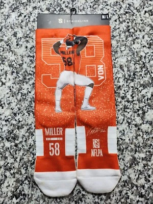 NEW Strideline Von Miller # 58 NFL Players Choice Socks Denver Broncos  M/L - Image 1 of 4