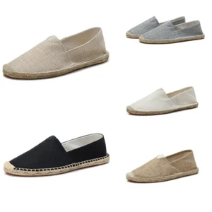 Nuevo Para hombres Cómodos Zapatos Planos de Lona Alpargata Informal Sin Cordones Talla de Retazos - Imagen 1 de 14