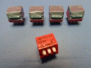 (5) 76PRB03S GRAYHILL 3 POSITION DIP SWITCH SWITCHES OFF ON SPST PIANO LEADED - Picture 1 of 1