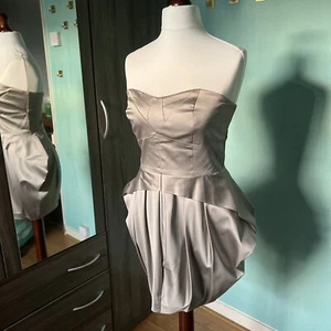 Authentic WAREHOUSE Spotlight Champagne Cocktail Dress - UK Size 12 - Picture 1 of 20