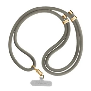 Bracelet bandoulière corde avec carte - charbon de bois 8 mm avec fermoir doré - Photo 1 sur 3