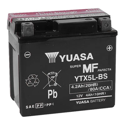 YUASA No Maintenance Battery with Acid YTX5LBS Foto 1 de 3