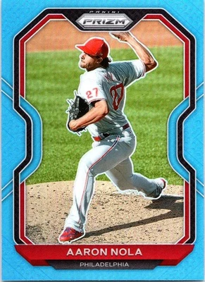 2021 Panini Prizm - Tier II Aaron Nola #147 Blue Prizm - Image 1 of 2