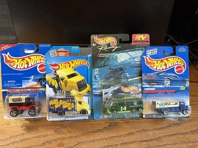 4-Hot Wheels 97-14 NIP BEAST UNIMOG+TIPPER+CONSECO RV+HIGHWAY HAULER HTF L-889 - Image 1 of 4