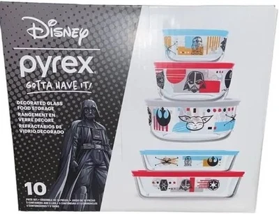 Disney Pyrex Star Wars Glass Food Storage 10-Piece Set Sealed - Image 1 of 4