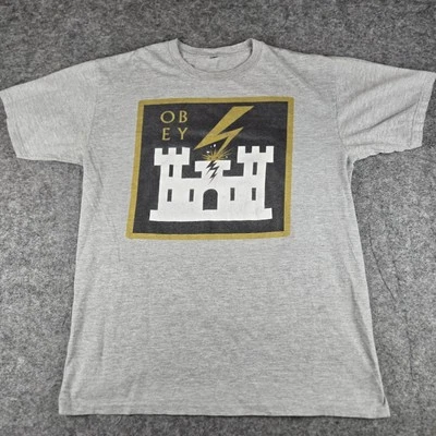 OBEY Brand T-shirt Men's Size L Discontinued Design Castle Lightning Propaganda - Image 1 of 4