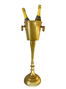 Cubo de hielo rústico dorado champán aspecto envejecido enfriador de vino... - Imagen 1 de 5