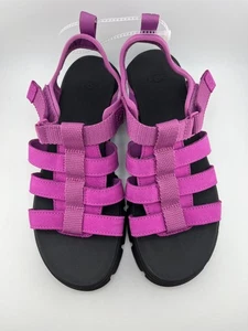 UGG Women’s Strappy Sport Sandals Sz 6 Fuchsia Pink Suede Hook & Loop - Picture 1 of 11