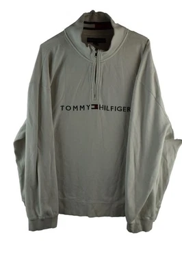 TOMMY HILFIGER White High Neck Jumper size XL Mens 1/4 Zip Pullover Casual - image 1 of 4