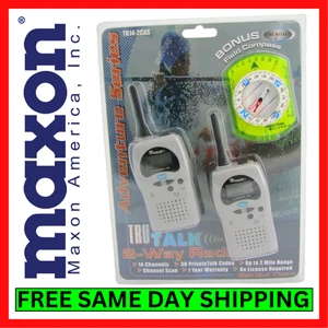 Maxon TK14-2CAS FRS 2-Way Radios Walkie Talkies Long Range Outdoor Pair Compass - Picture 1 of 7