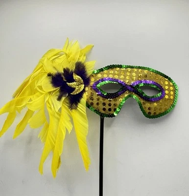 Feather Masquerade Masks Mardi Gras Carnival Party Costume Lot 9 PCs - Image 1 of 4