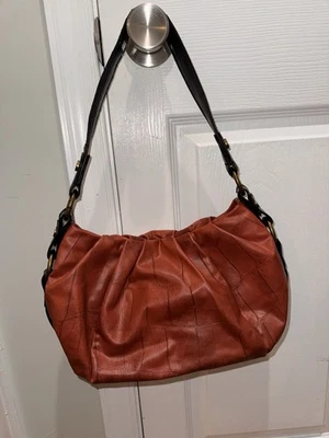 Vera Wang Orange Shoulder Bag Boho Purse Zip Closure - Image 1 of 4