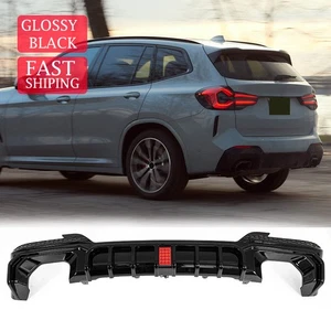 Black Fits 2021-2022 2023 BMW G01 X3 M40i LCI Rear Diffuser Bumper Spoiler Lip - Picture 1 of 14