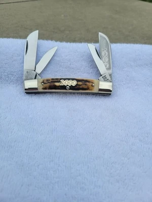 Cuchillo de Congreso Bulldog Soligen Alemania 2000 4 Bl Stag 3 estampillas Bulldog Tang grabadas Foto 1 de 3