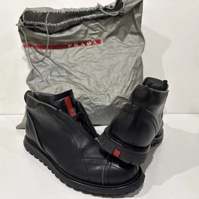 Vintage 90s Men’s  Size 9 Vintage Prada Ankle Boots  Black SEE DESCRIPTION shoe - Image 1 of 4
