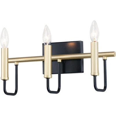 Luz de tocador de baño Maxim Lighting 10253BKGLD Sullivan negra/dorada Foto 1 de 4