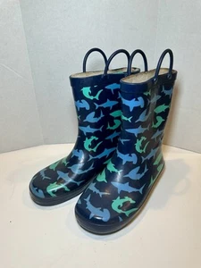 Boys Size 3 Shark Rain Boots Waterproof - Picture 1 of 6