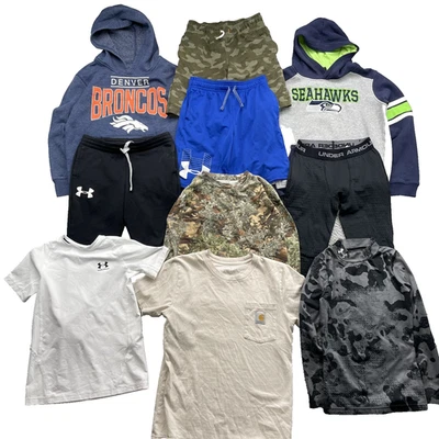 Under Armour Carhartt NFL LOTE (10) Camiseta com Capuz Jovem Mix Tamanho 8-10 Esportes Jogger - Imagem 1 de 4