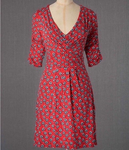 VETEMENTS Boden abito rosso stampa floreale jersey 4 maglie ufficio casual preppy Wl769 raccolto