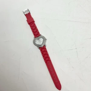 Geneva Heart Shaped Watch Red Silicone Band  - Picture 1 of 4